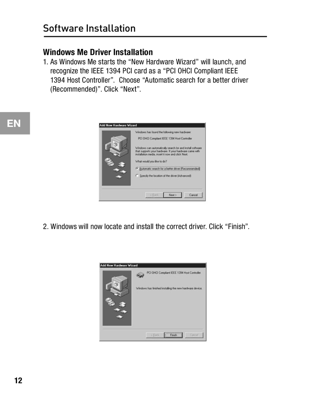 Belkin F5U503, F5U502 user manual Windows Me Driver Installation 