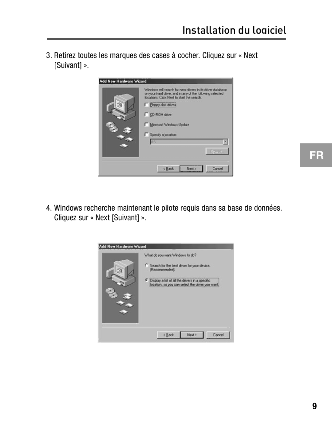 Belkin F5U502, F5U503 user manual Installation du logiciel 