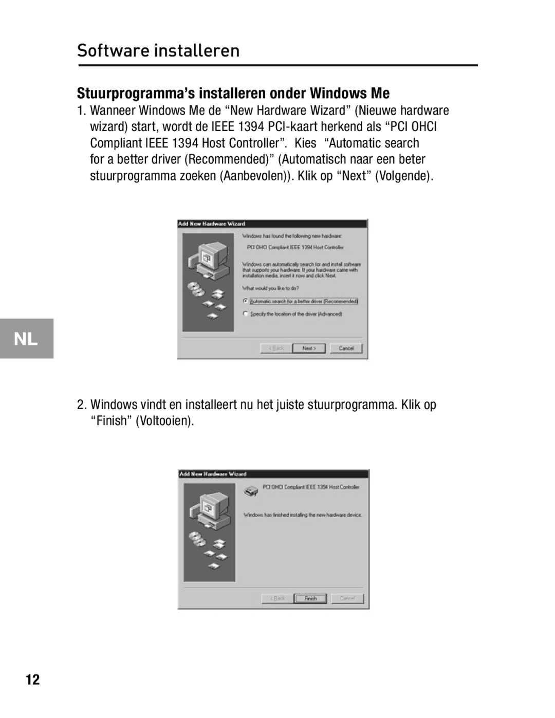 Belkin F5U503, F5U502 user manual Stuurprogramma’s installeren onder Windows Me 