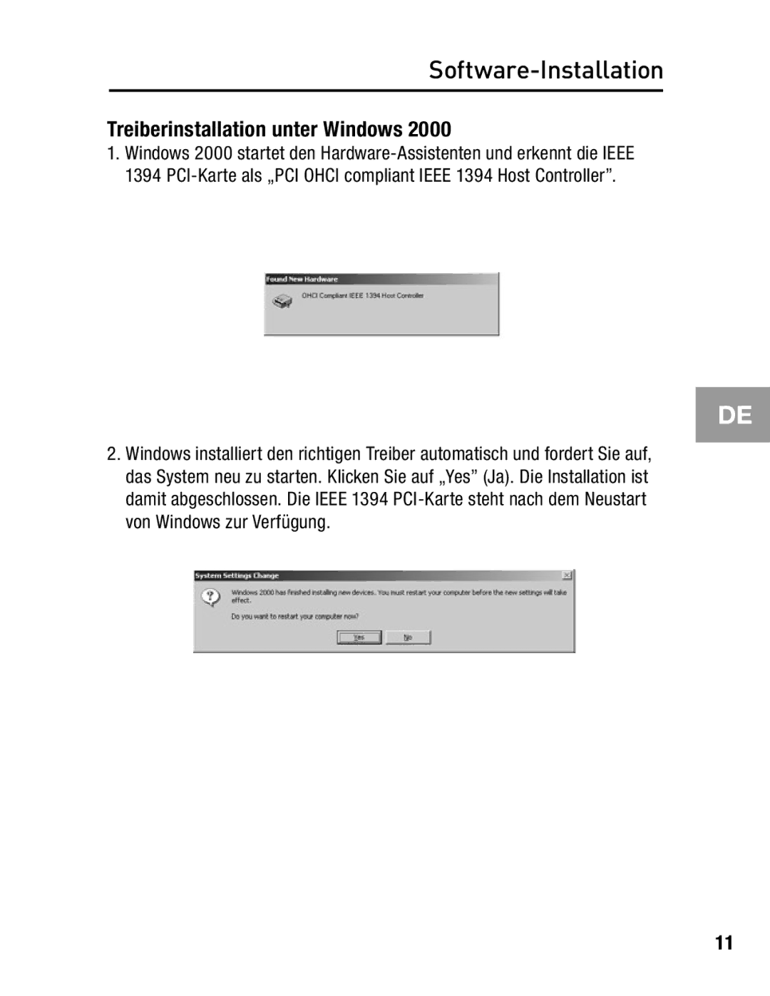 Belkin F5U502, F5U503 user manual Treiberinstallation unter Windows 