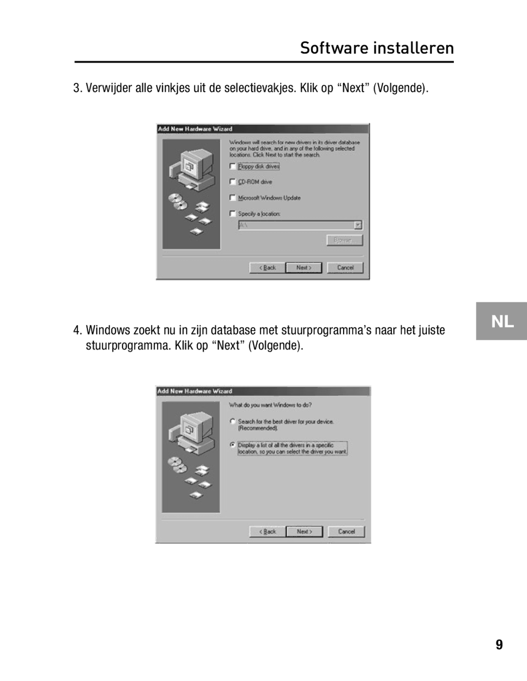 Belkin F5U502, F5U503 user manual Software installeren 