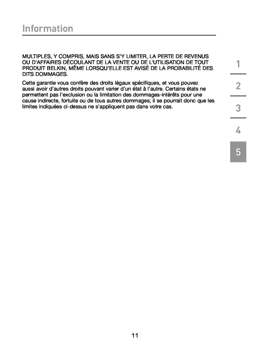 Belkin F5U514 manual Information 