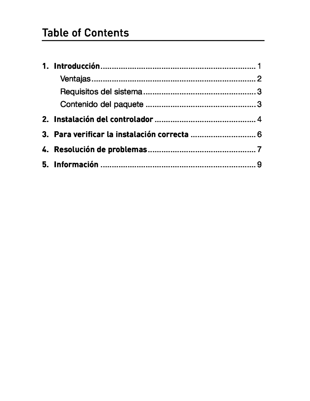 Belkin F5U514 manual Table of Contents, Ventajas, Requisitos del sistema, Contenido del paquete, Introducción, Información 