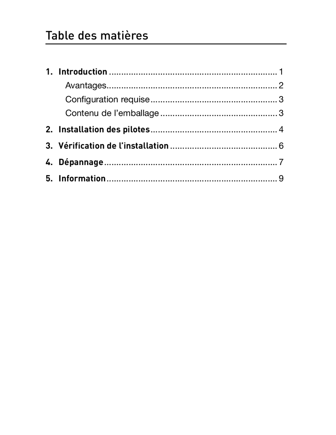 Belkin F5U514 manual Table des matières 