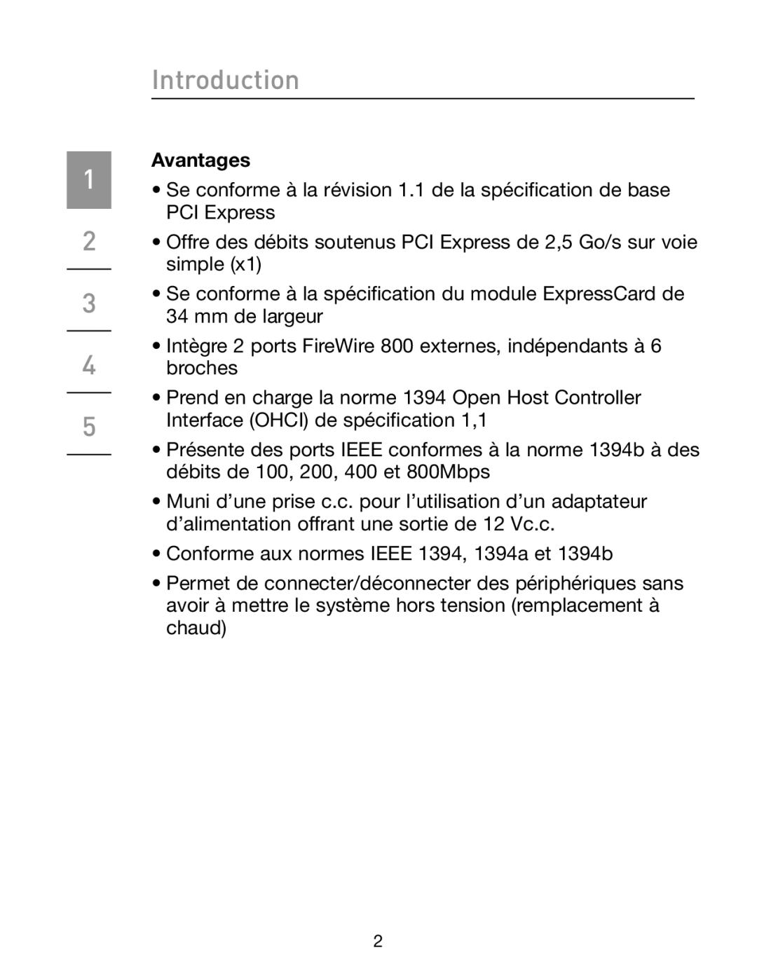 Belkin F5U514 manual Introduction, Avantages 