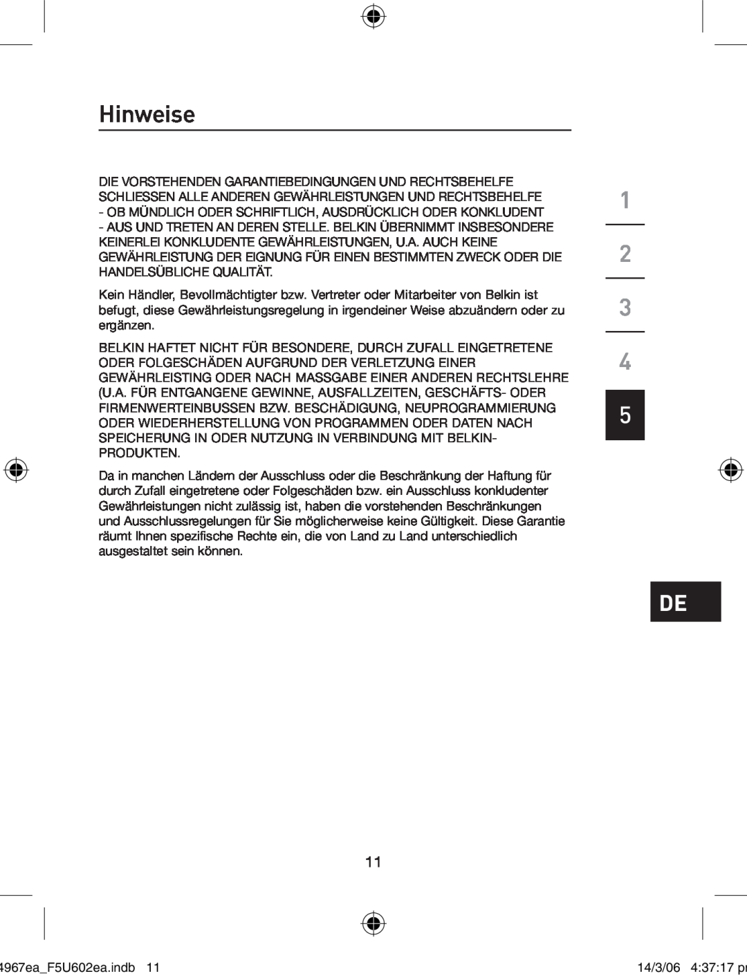 Belkin F5U602EA user manual Hinweise, Ob Mündlich Oder Schriftlich, Ausdrücklich Oder Konkludent 