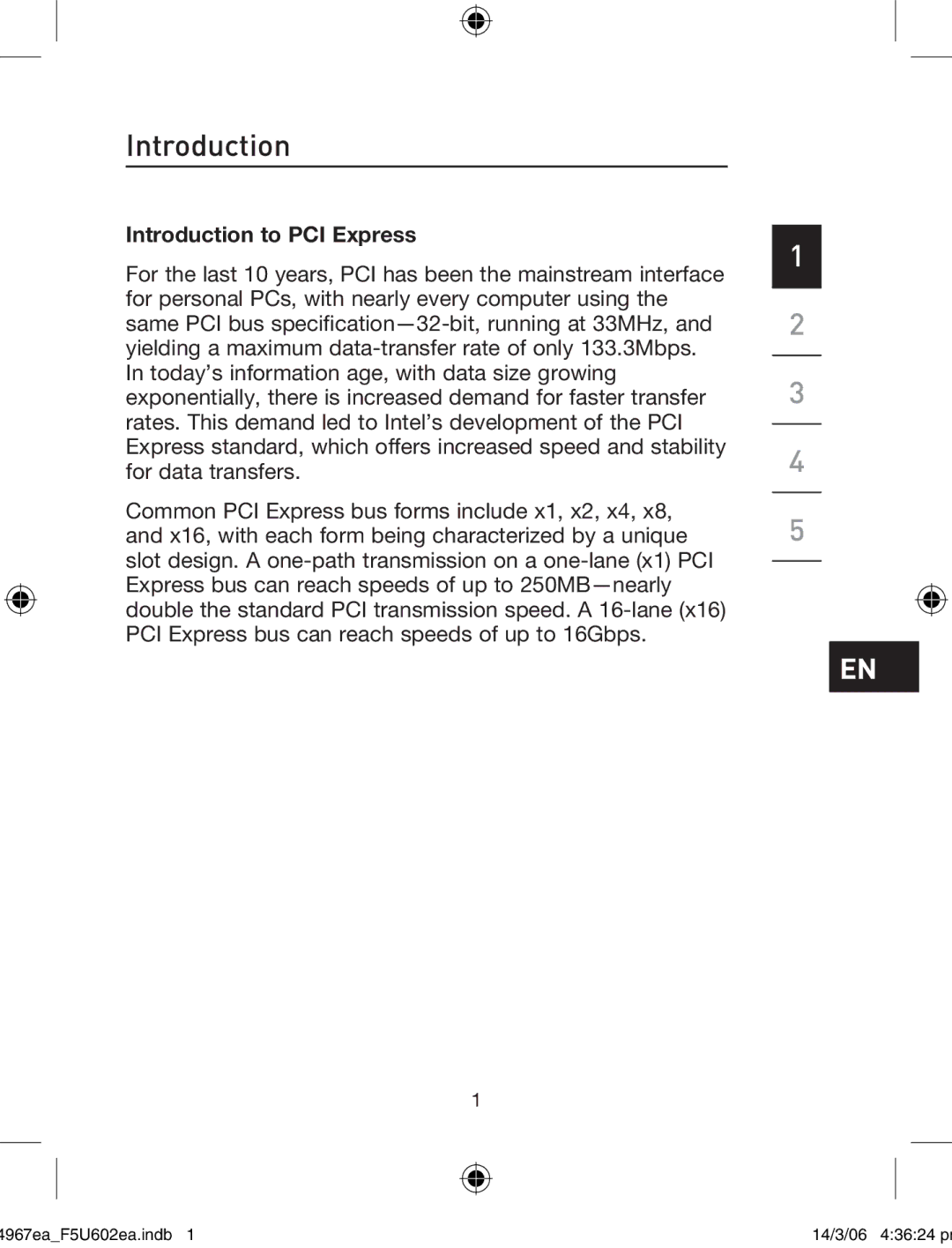 Belkin F5U602EA user manual Introduction to PCI Express 