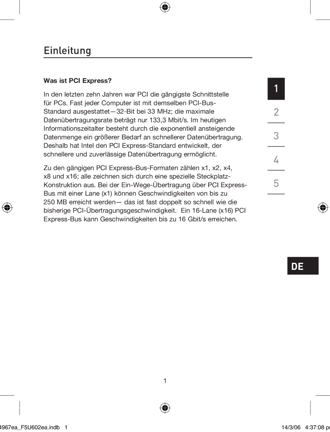 Belkin F5U602EA user manual Einleitung, Was ist PCI Express? 