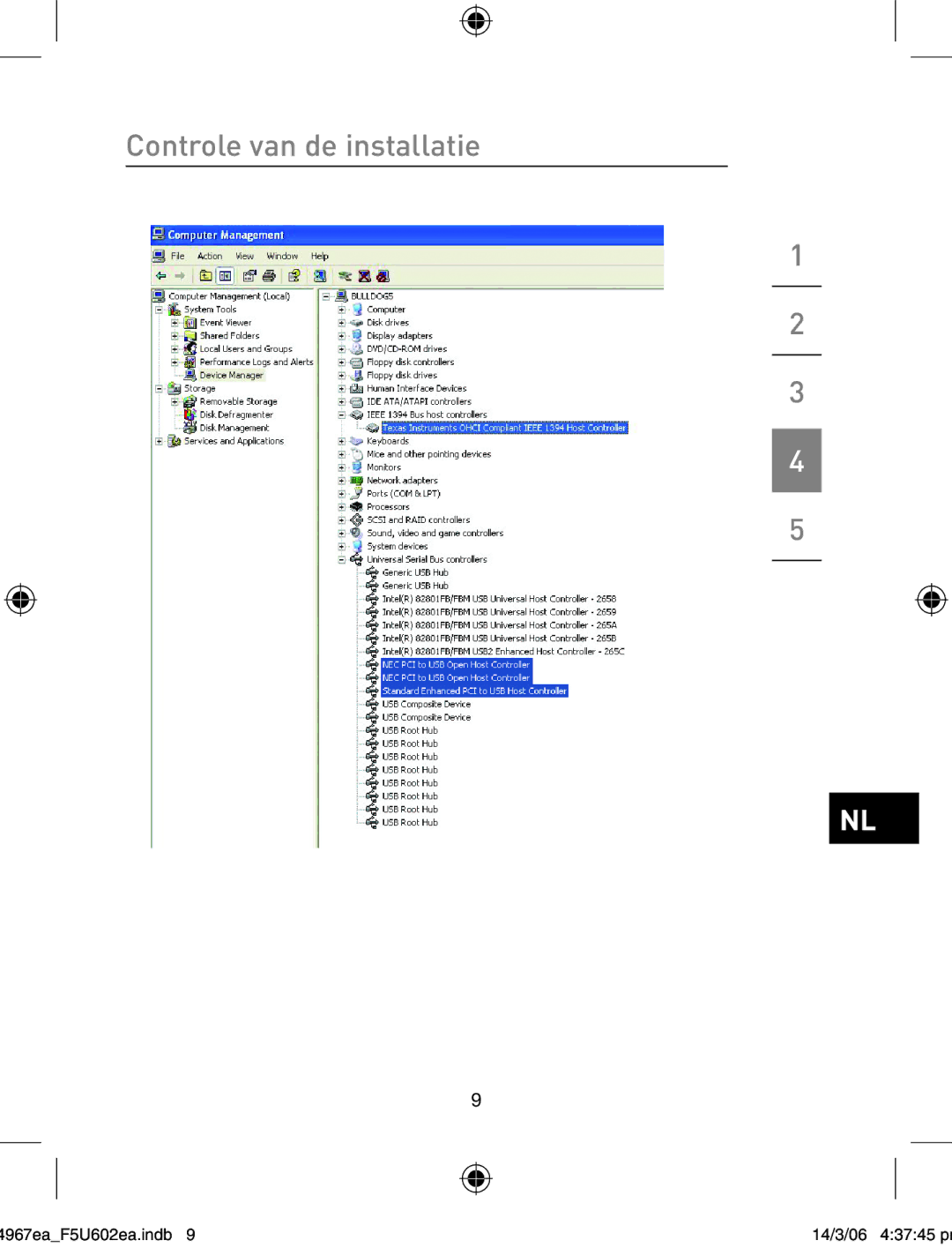 Belkin F5U602EA user manual Controle van de installatie 