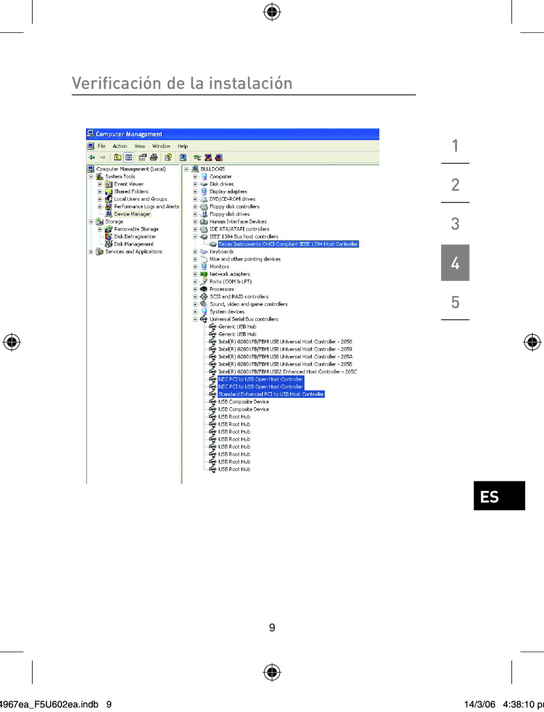 Belkin F5U602EA user manual Verificación de la instalación 