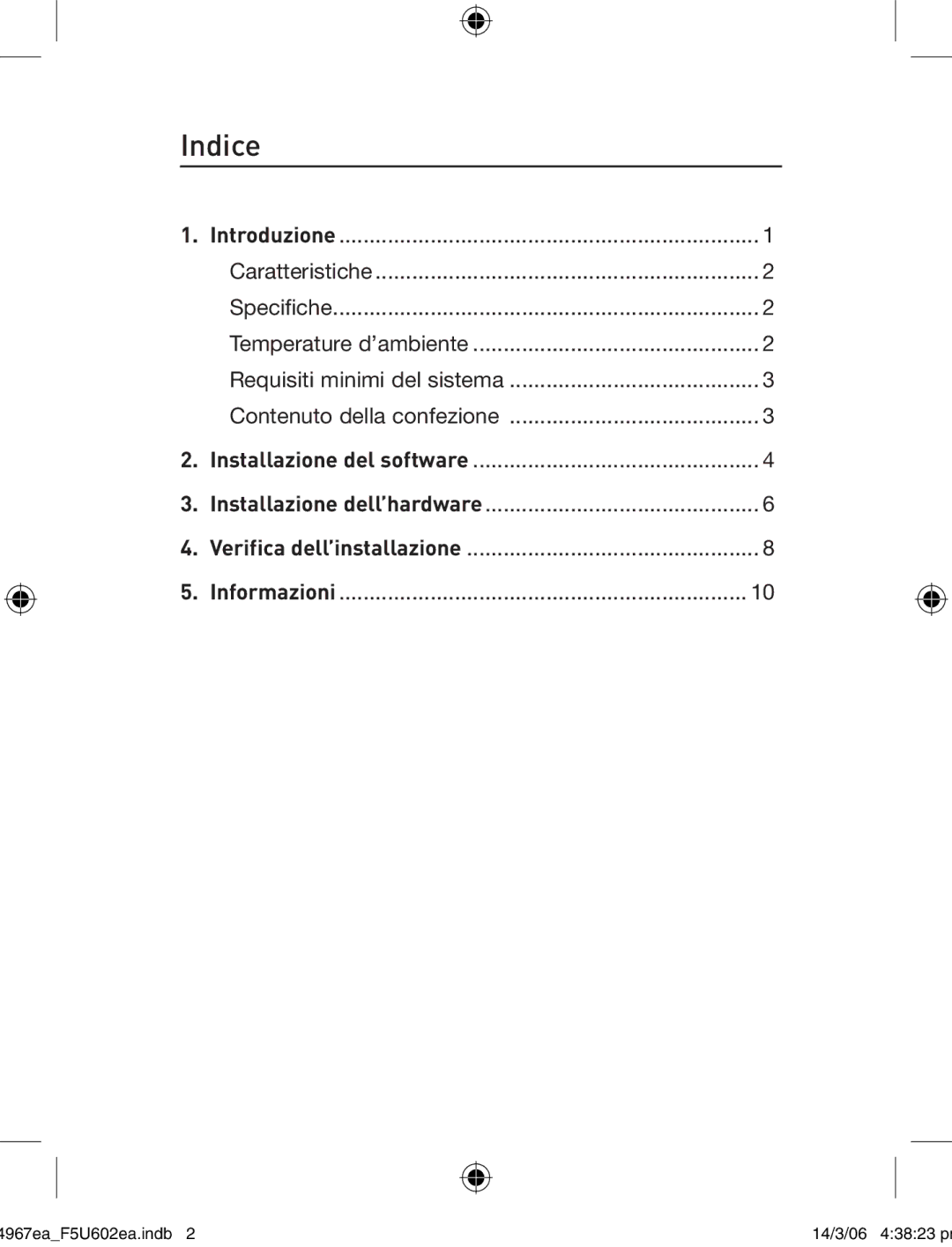 Belkin F5U602EA user manual Indice 