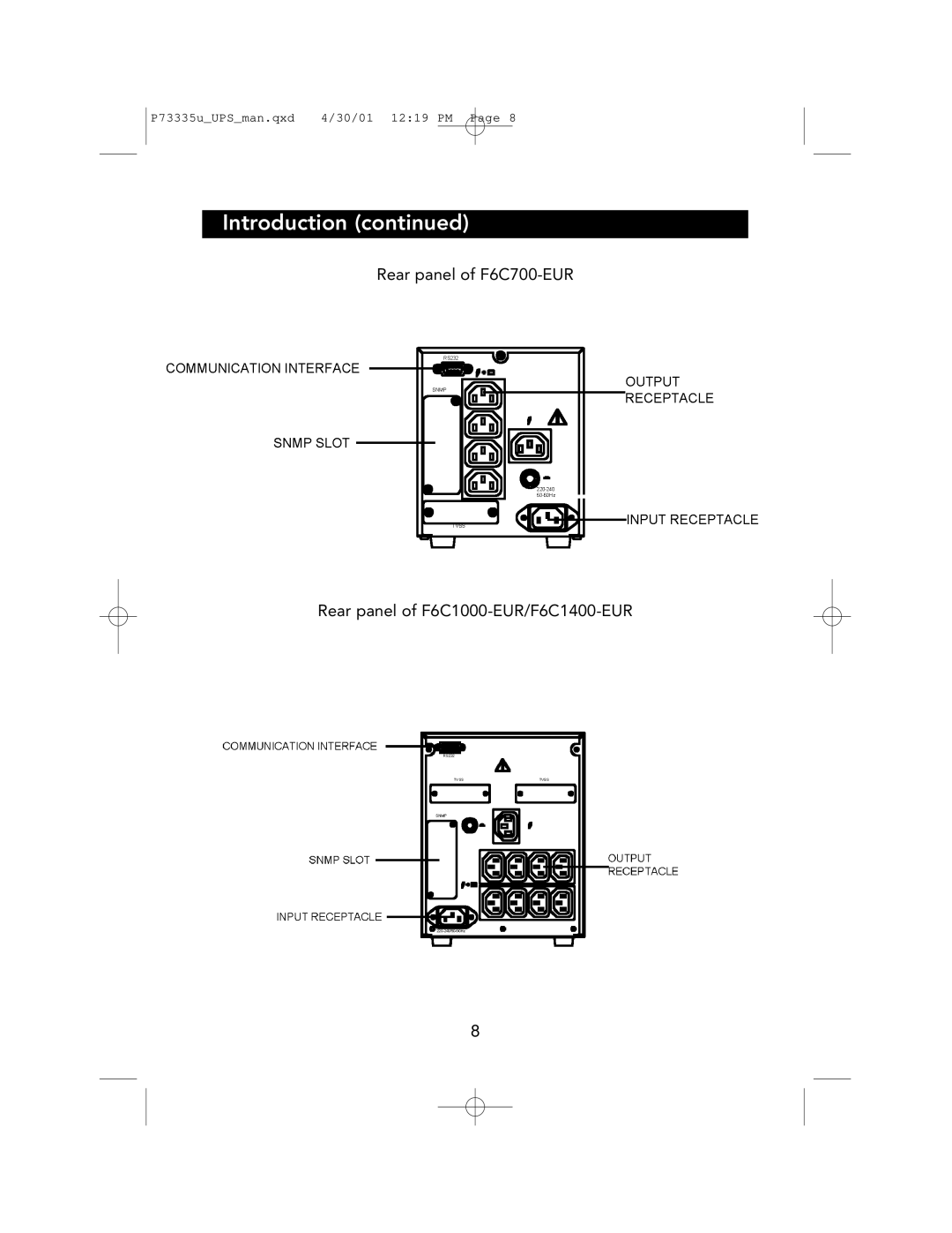 Belkin F6C1000-EUR, F6C700-EUR, F6C1400-EUR user manual Introduction 