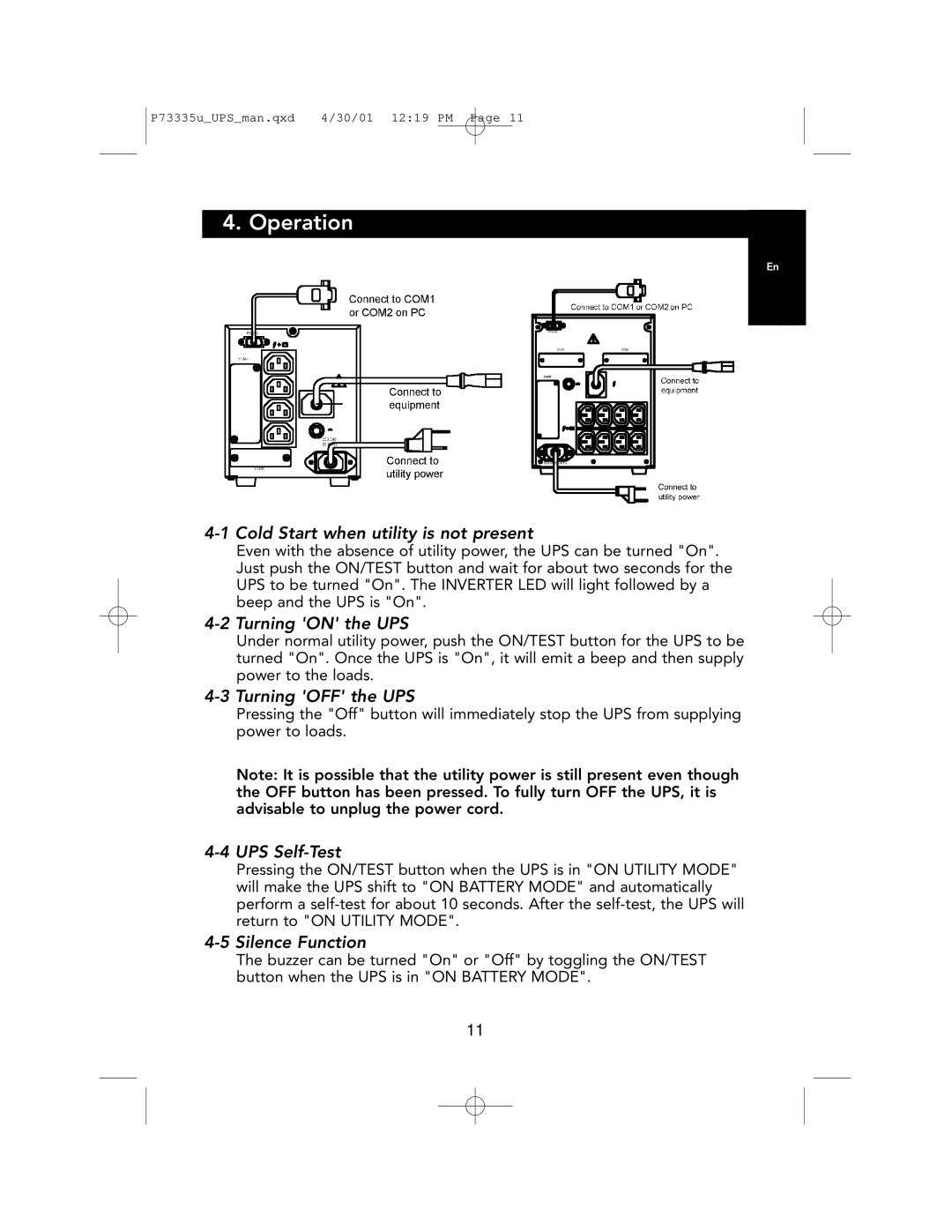 Belkin F6C1000-EUR, F6C700-EUR, F6C1400-EUR user manual Operation 