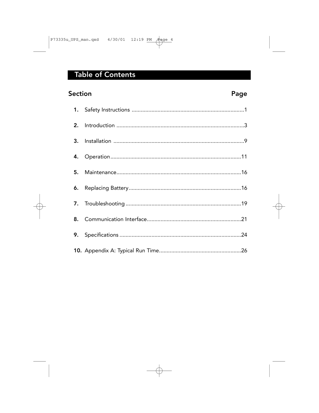 Belkin F6C1000-EUR, F6C700-EUR, F6C1400-EUR user manual Table of Contents 