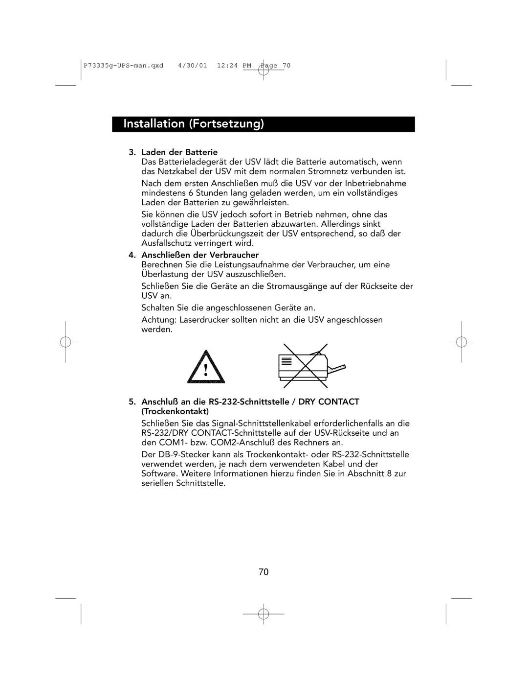 Belkin F6C1000-EUR, F6C700-EUR, F6C1400-EUR user manual Installation Fortsetzung 