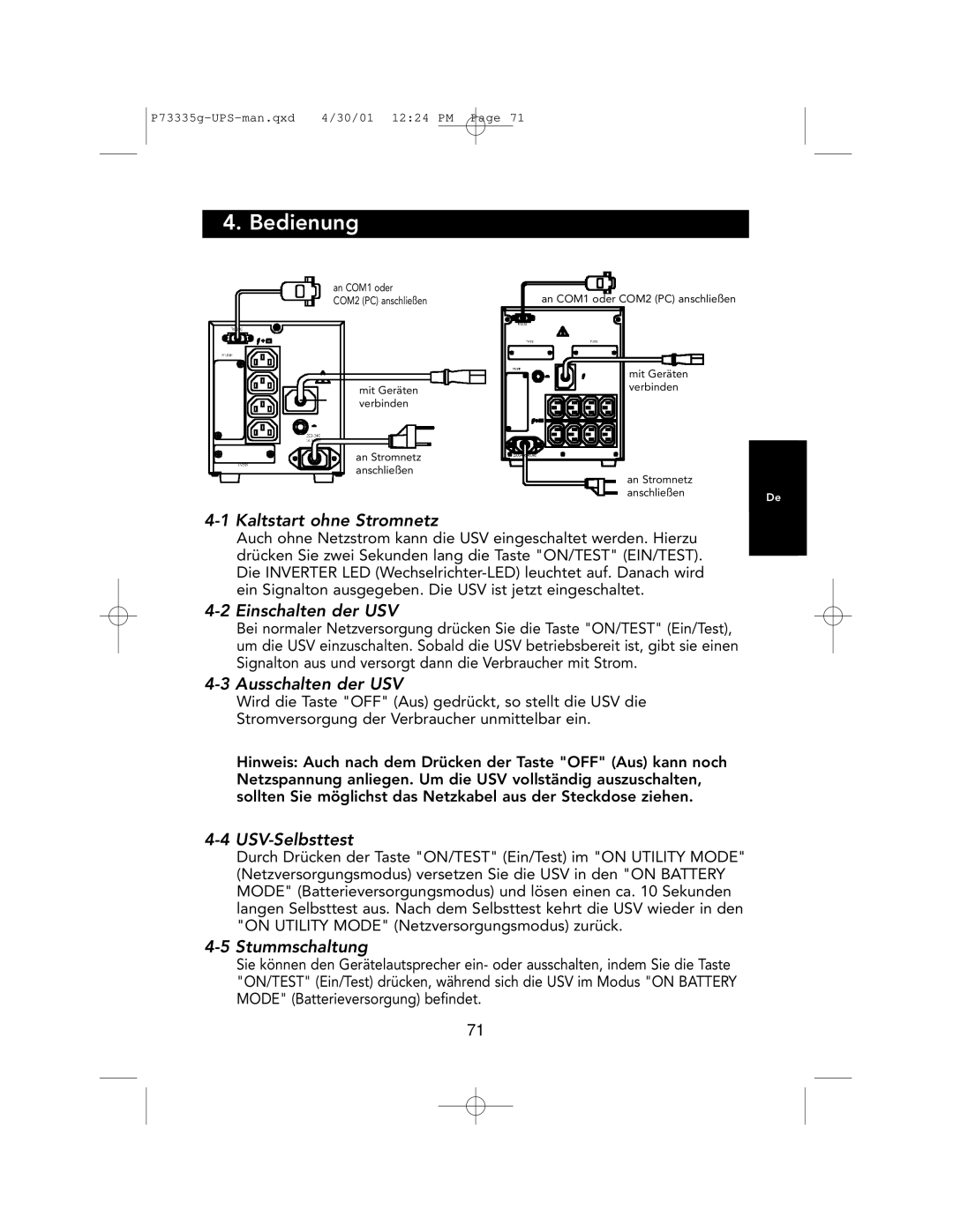 Belkin F6C1000-EUR, F6C700-EUR, F6C1400-EUR user manual Bedienung 