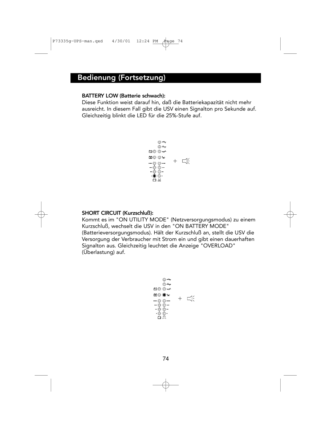 Belkin F6C1000-EUR, F6C700-EUR, F6C1400-EUR user manual Bedienung Fortsetzung 