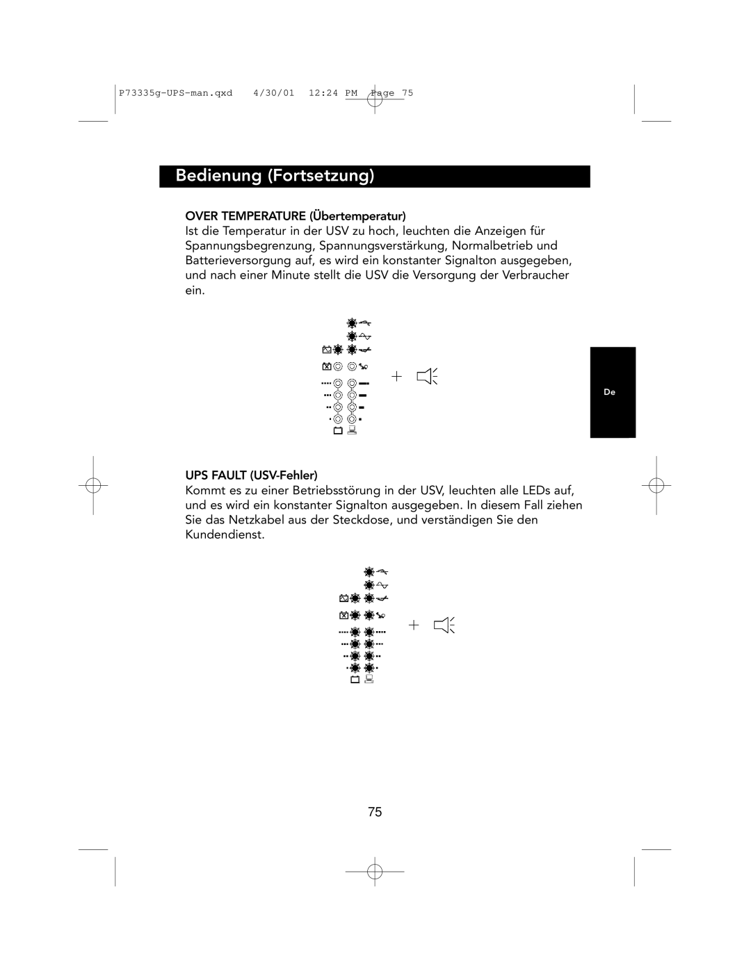 Belkin F6C1000-EUR, F6C700-EUR, F6C1400-EUR user manual Bedienung Fortsetzung 