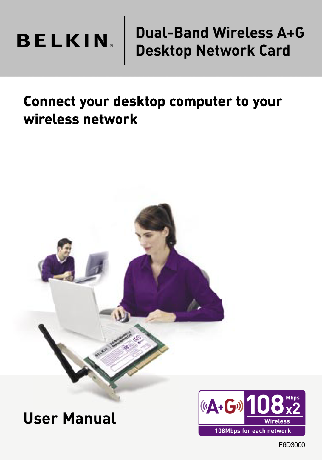 Belkin F6D3000 user manual Dual-Band Wireless A+G Desktop Network Card 