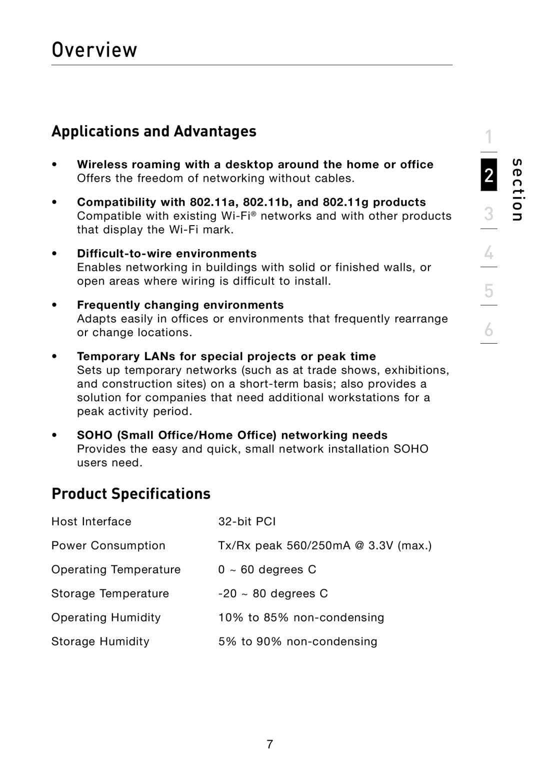 Belkin F6D3000 user manual Applications and Advantages, Product Specifications 