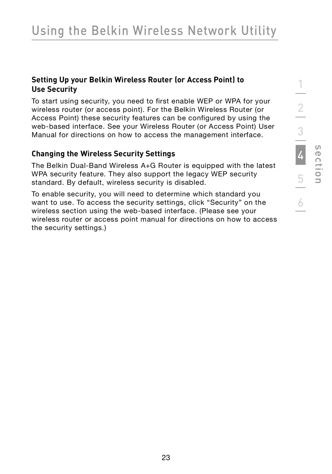 Belkin F6D3000 user manual Using the Belkin Wireless Network Utility 