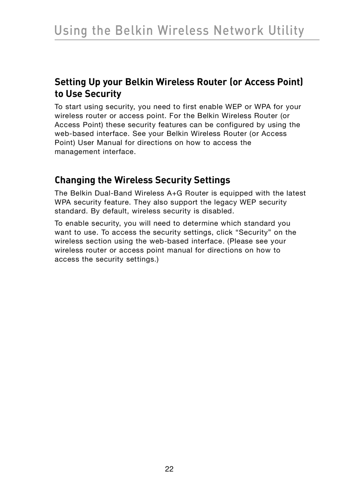 Belkin F6D301 user manual Using the Belkin Wireless Network Utility 