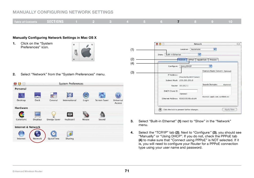 Belkin 8820-00034, F6D4230-4 user manual Manually Configuring Network Settings 