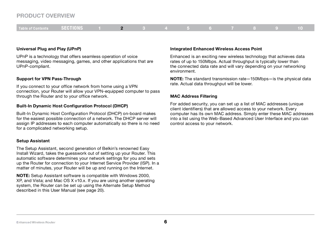 Belkin F6D4230-4, 8820-00034 user manual Product Overview 