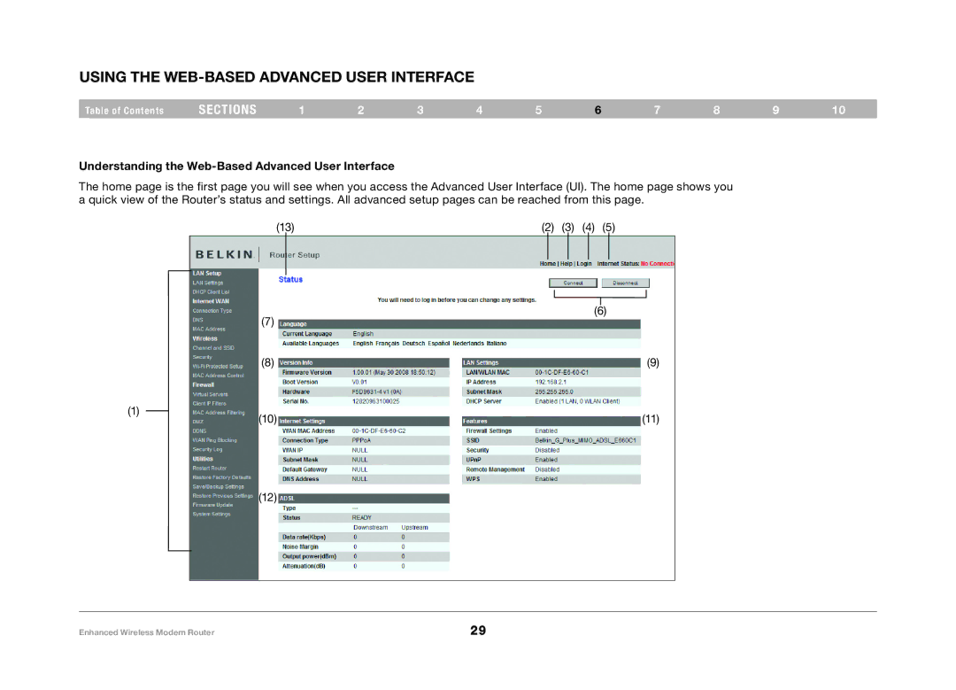Belkin F6D4630-4 Using the Web-Based Advanced User Interface, Understanding the Web-Based Advanced User Interface 