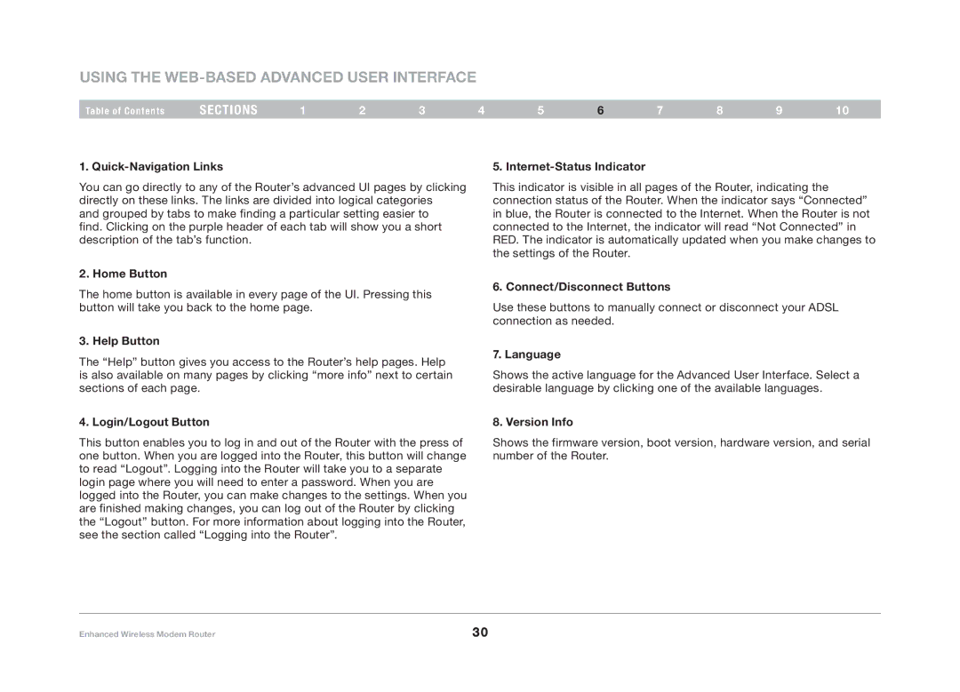 Belkin F6D4630-4 user manual Using the Web-Based Advanced User Interface 