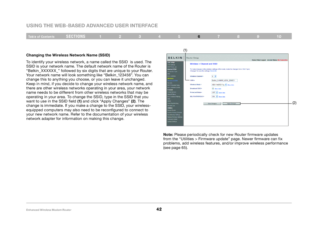 Belkin F6D4630-4 user manual Changing the Wireless Network Name Ssid 