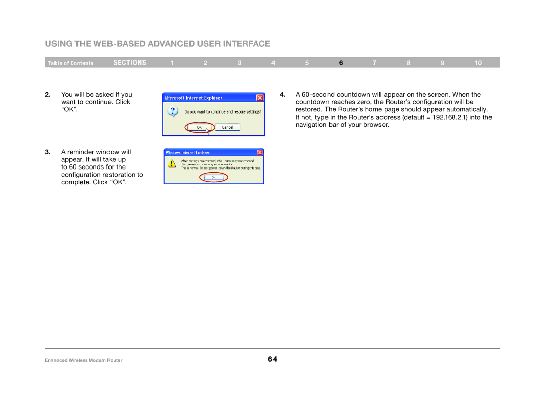 Belkin F6D4630-4 user manual Using the Web-Based Advanced User Interface 