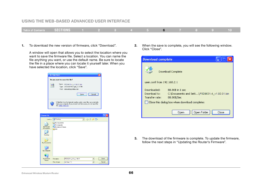 Belkin F6D4630-4 user manual Using the Web-Based Advanced User Interface 