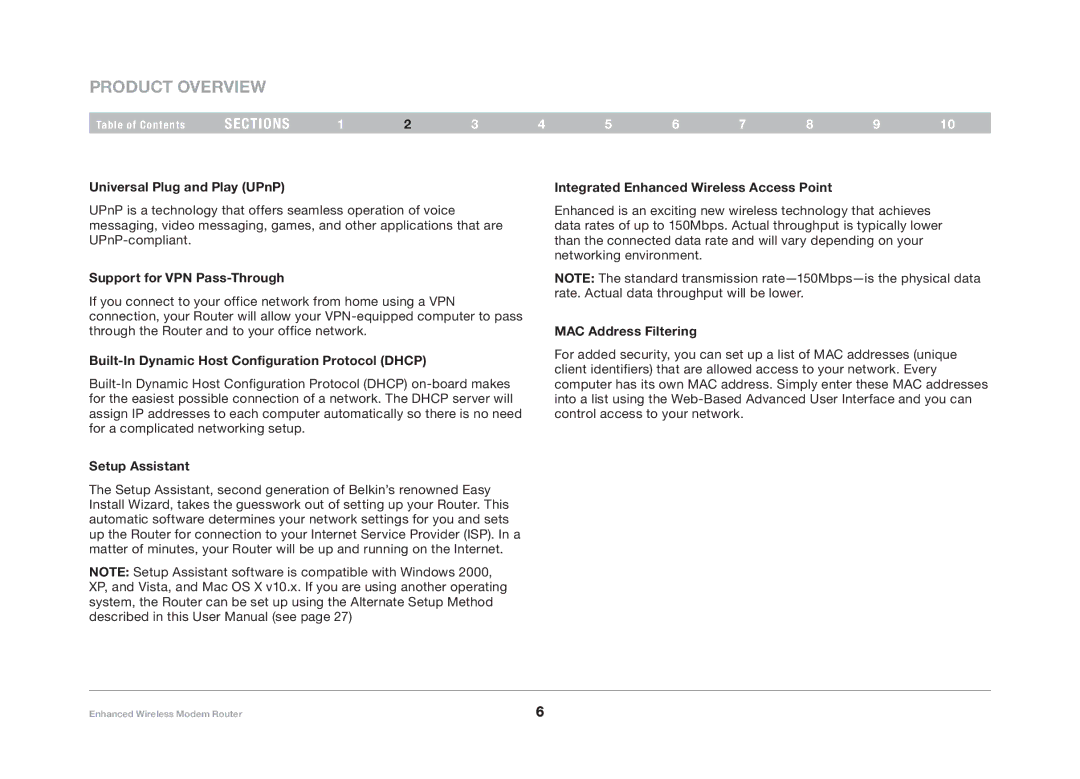 Belkin F6D4630-4 user manual Product Overview 