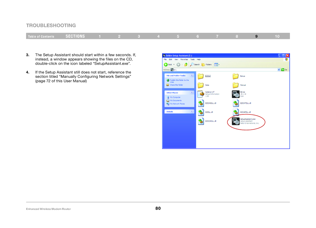 Belkin F6D4630-4 user manual Troubleshooting 