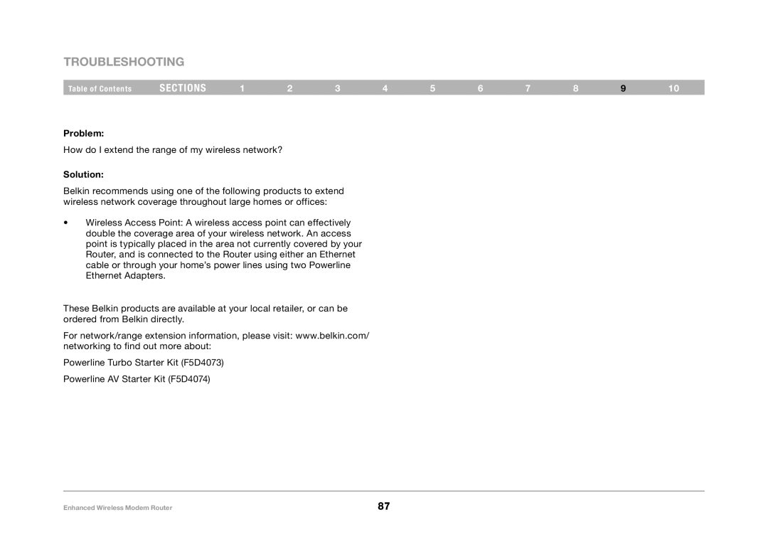 Belkin F6D4630-4 user manual How do I extend the range of my wireless network? 