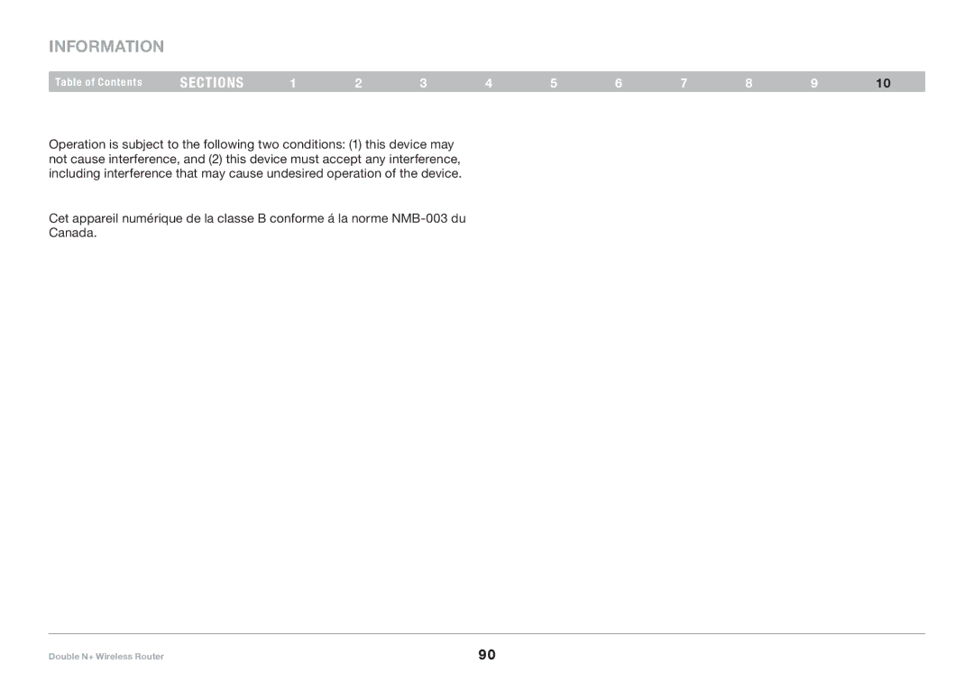 Belkin F6D6230XX4 user manual Information 