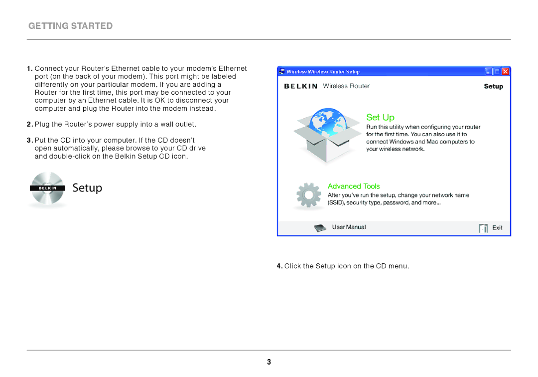 Belkin 8820AU00370, F7D1301AU user manual Setup 