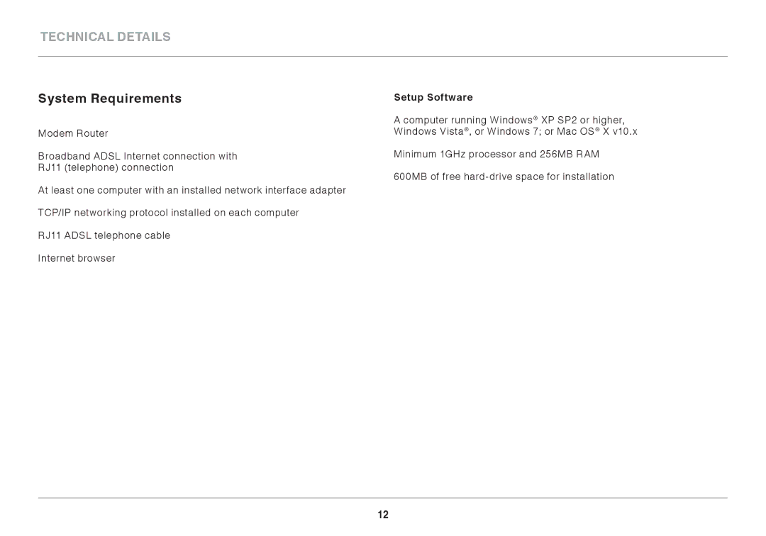 Belkin F7D2401AU, 8820AU00390 user manual System Requirements, Setup Software 