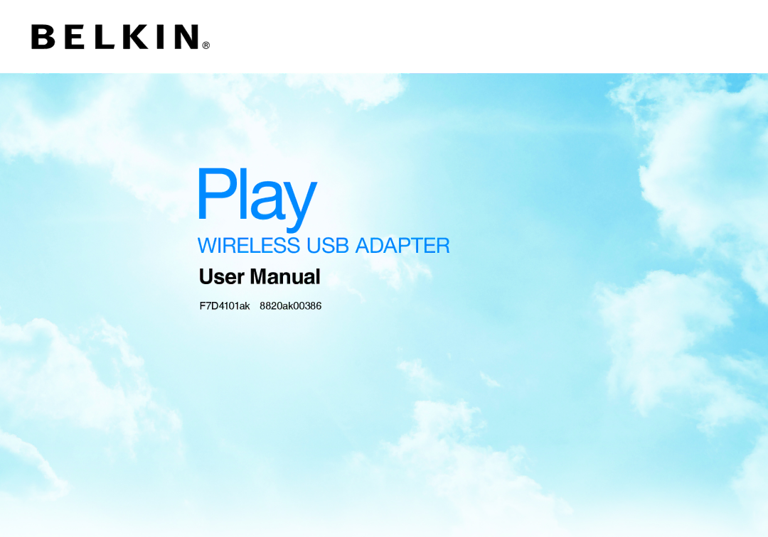 Belkin F7D4101AK user manual Play 