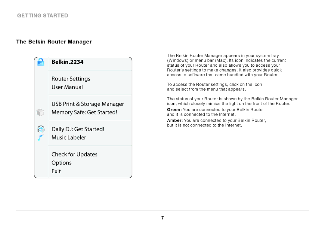 Belkin F7D4302AU user manual Belkin.2234, Belkin Router Manager 