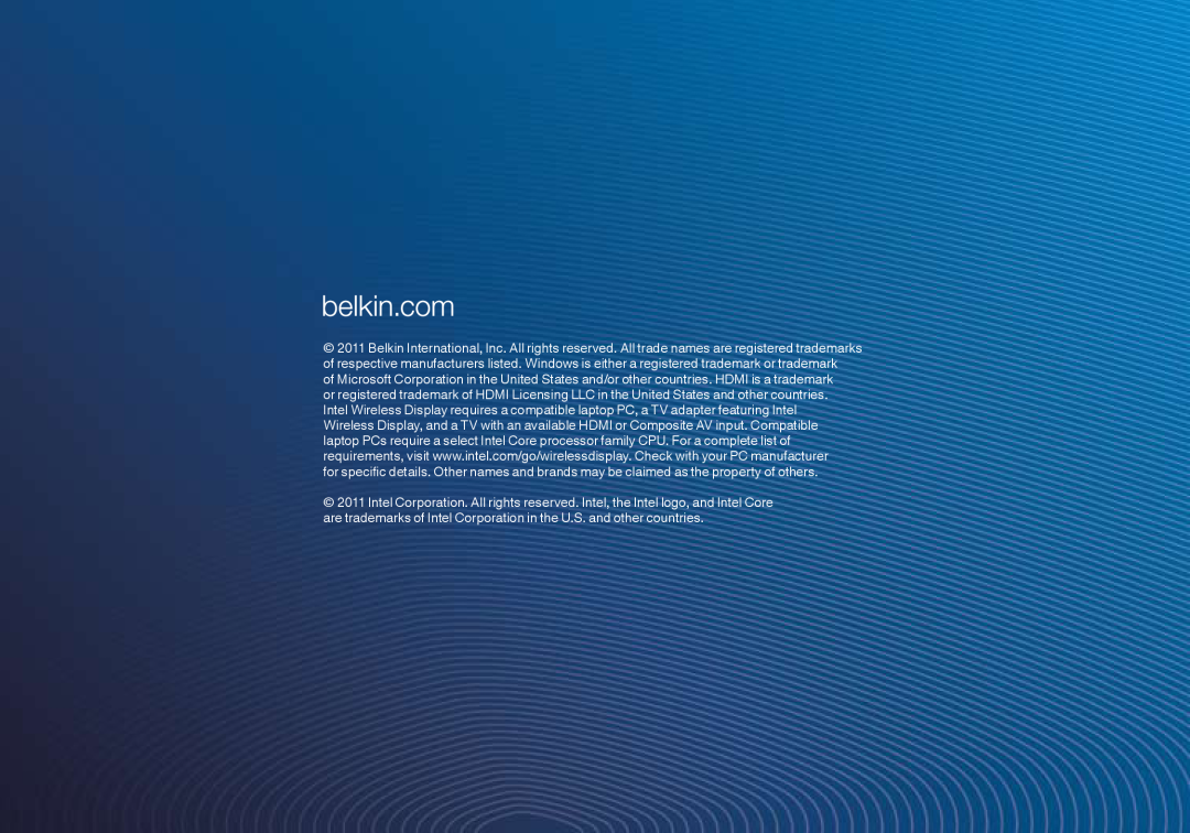 Belkin F7D4501 user manual 