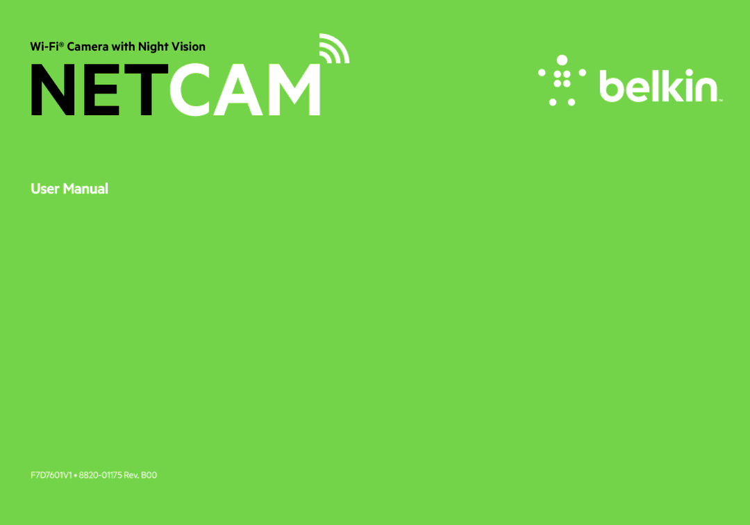 Belkin F7D7601v1 user manual Netcam 