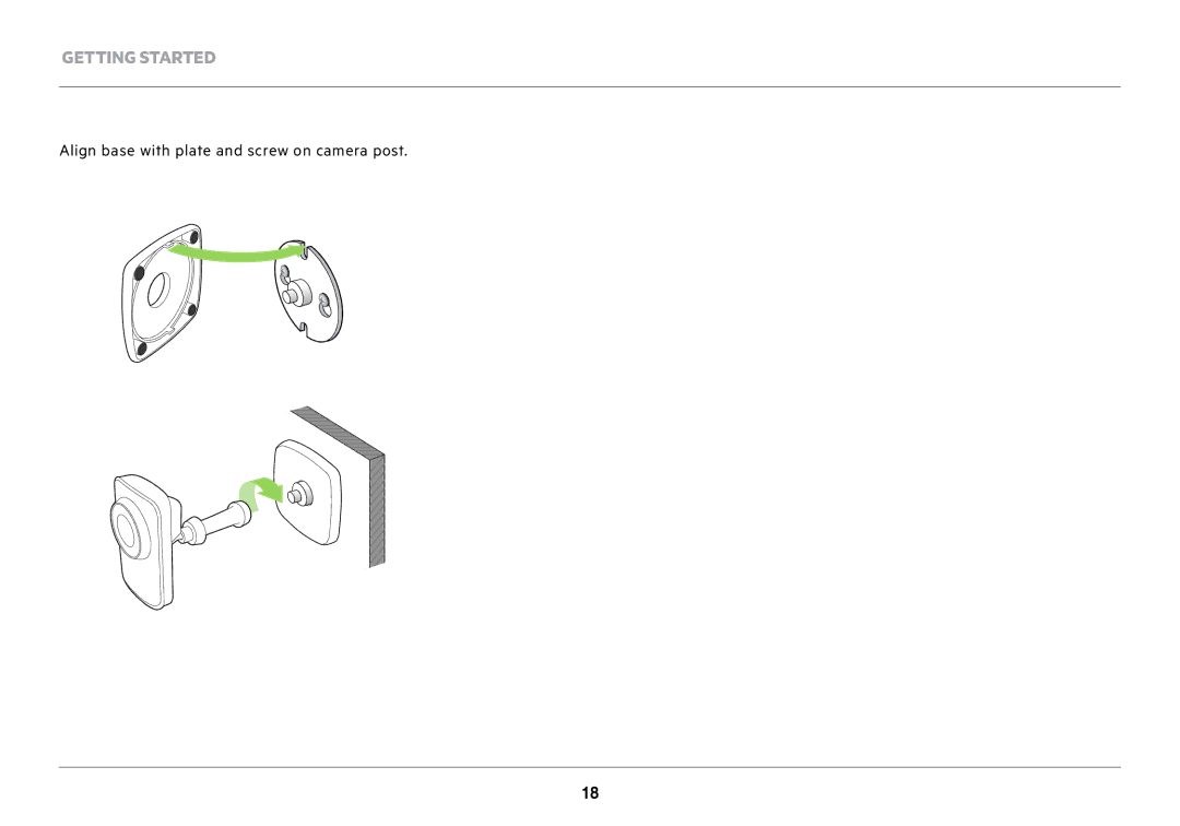 Belkin F7D7601v1 user manual Align base with plate and screw on camera post 