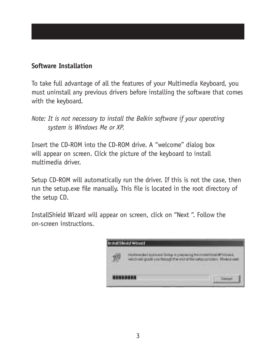 Belkin F8E820-PS2, F8E820-USB user manual Software Installation 