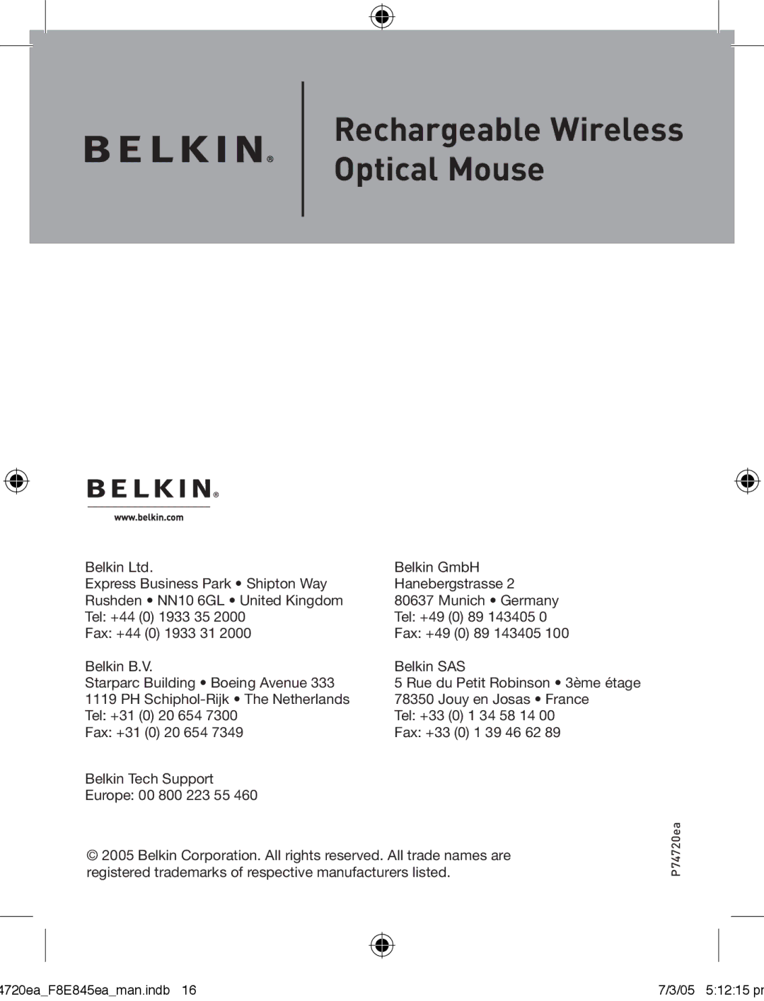 Belkin manual 4720eaF8E845eaman.indb 05 51215 pm 