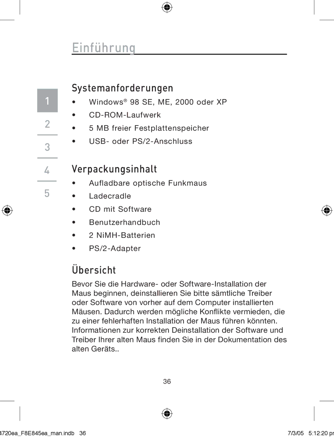 Belkin F8E845ea manual Einführung, Systemanforderungen, Verpackungsinhalt, Übersicht 