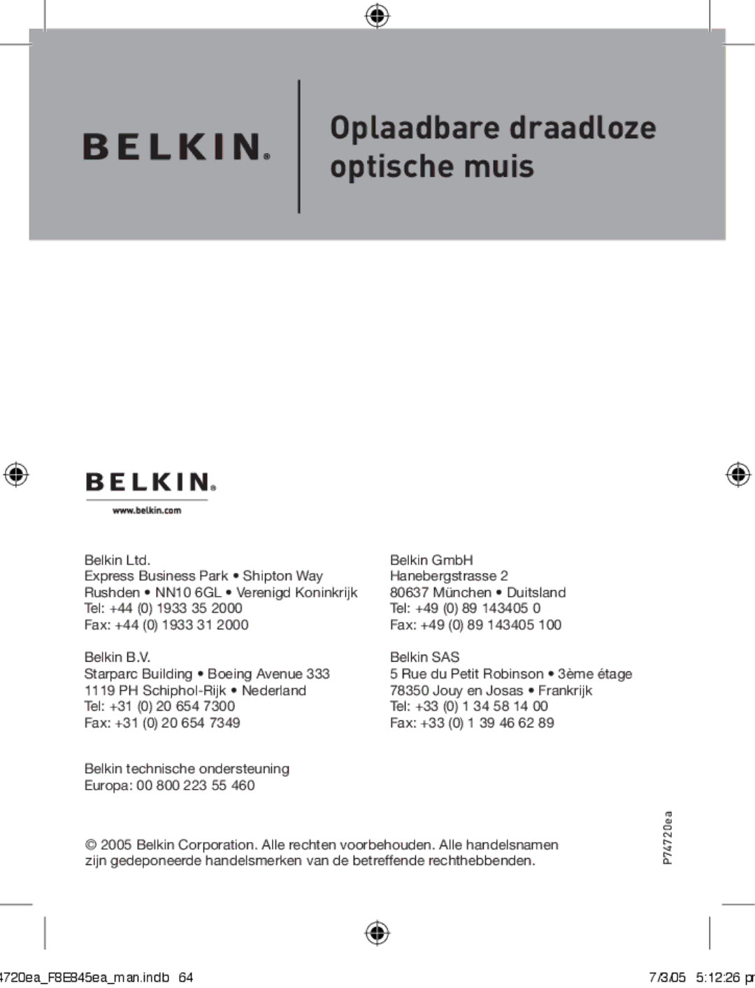 Belkin manual 4720eaF8E845eaman.indb 05 51226 pm 