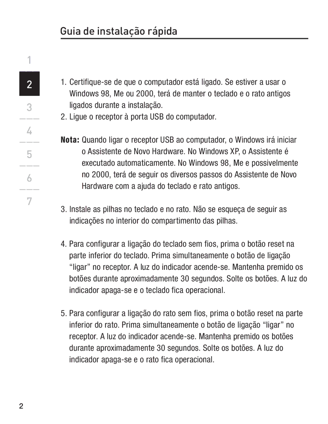 Belkin F8E846-BNDL-DB user manual Guia de instalação rápida 