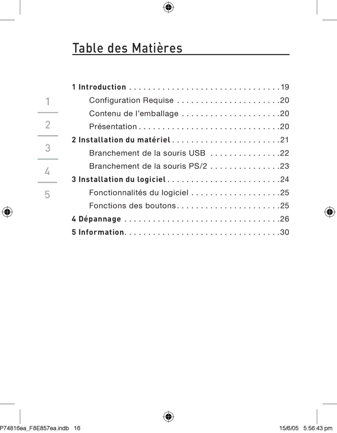 Belkin P74816EA, F8E857EA manual Table des Matières 